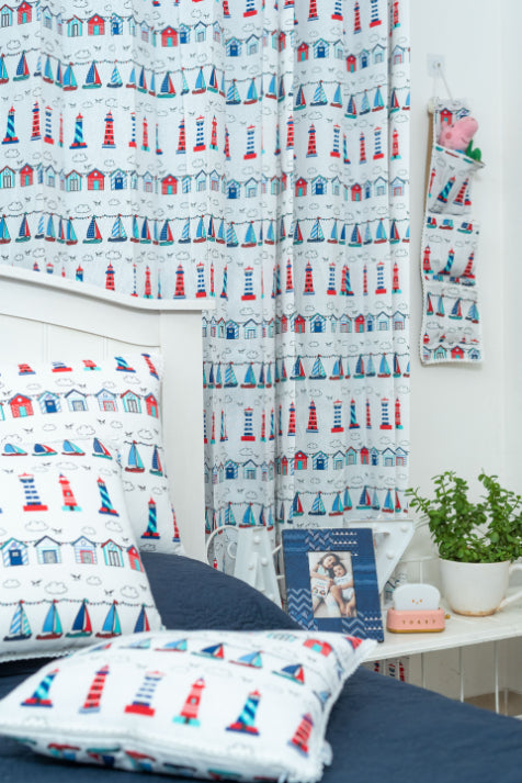 Nautical Dreams - 2 Curtains | 2 Cushions | 1 Wall Hanging Organizer