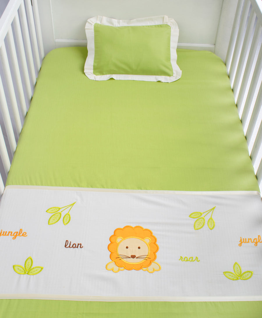 Jungle Friends- Cotton Baby Cot Sheet with Pillow Cover