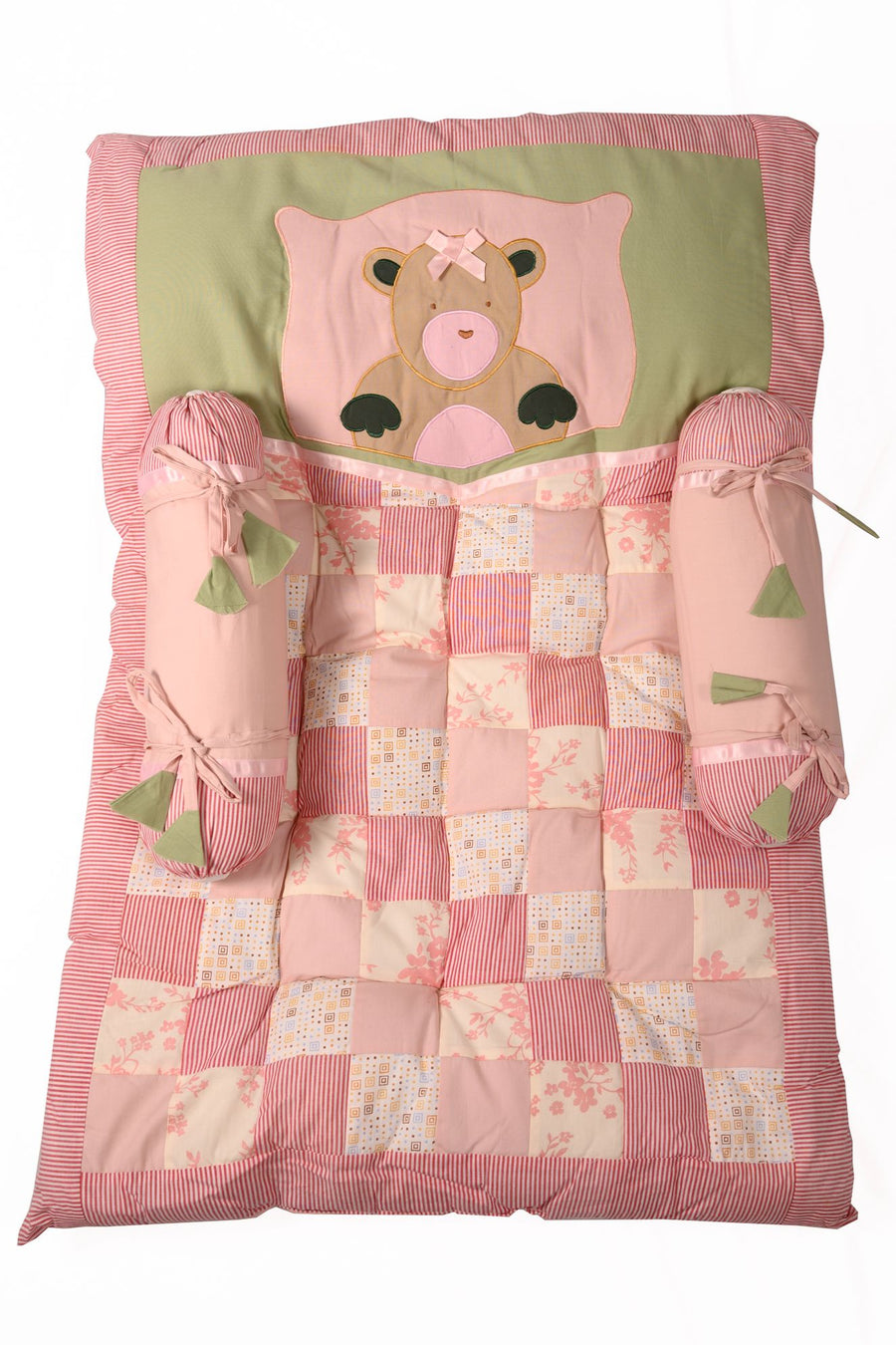 Pink Teddy Bear - Newborn Mattress Set