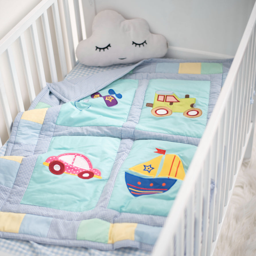 Blue cot cheap quilt