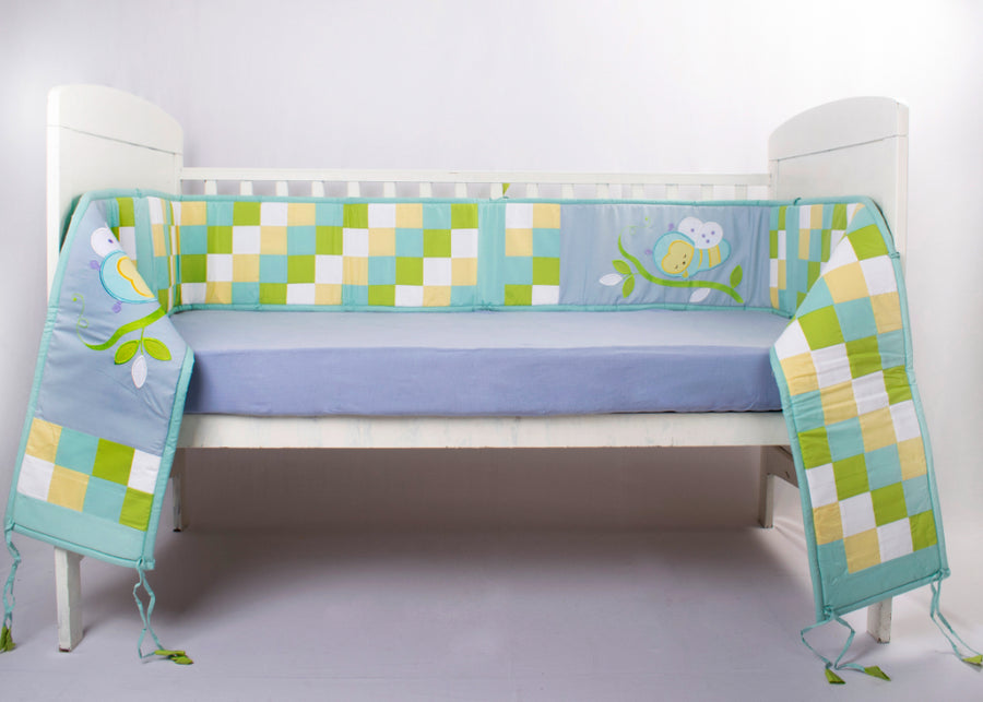 Blue Honeybee - Baby Crib/Cot Bumper