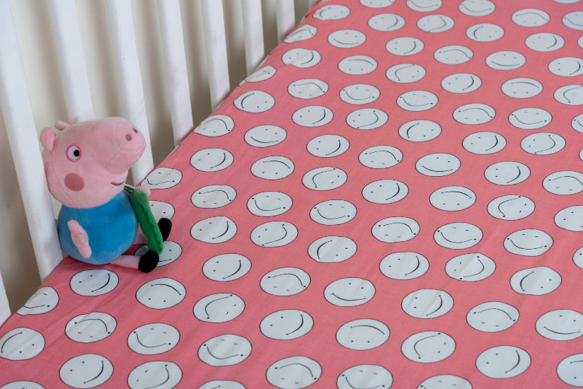 Smiley Faces - Fitted Crib/ Cot Sheet