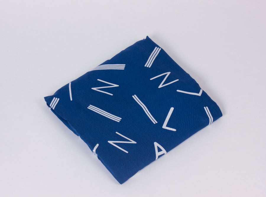 Royal Blue Alphabets - Fitted Crib/ Cot Sheet