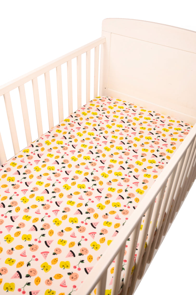 Fruits Print - Fitted Crib/Cot Sheet