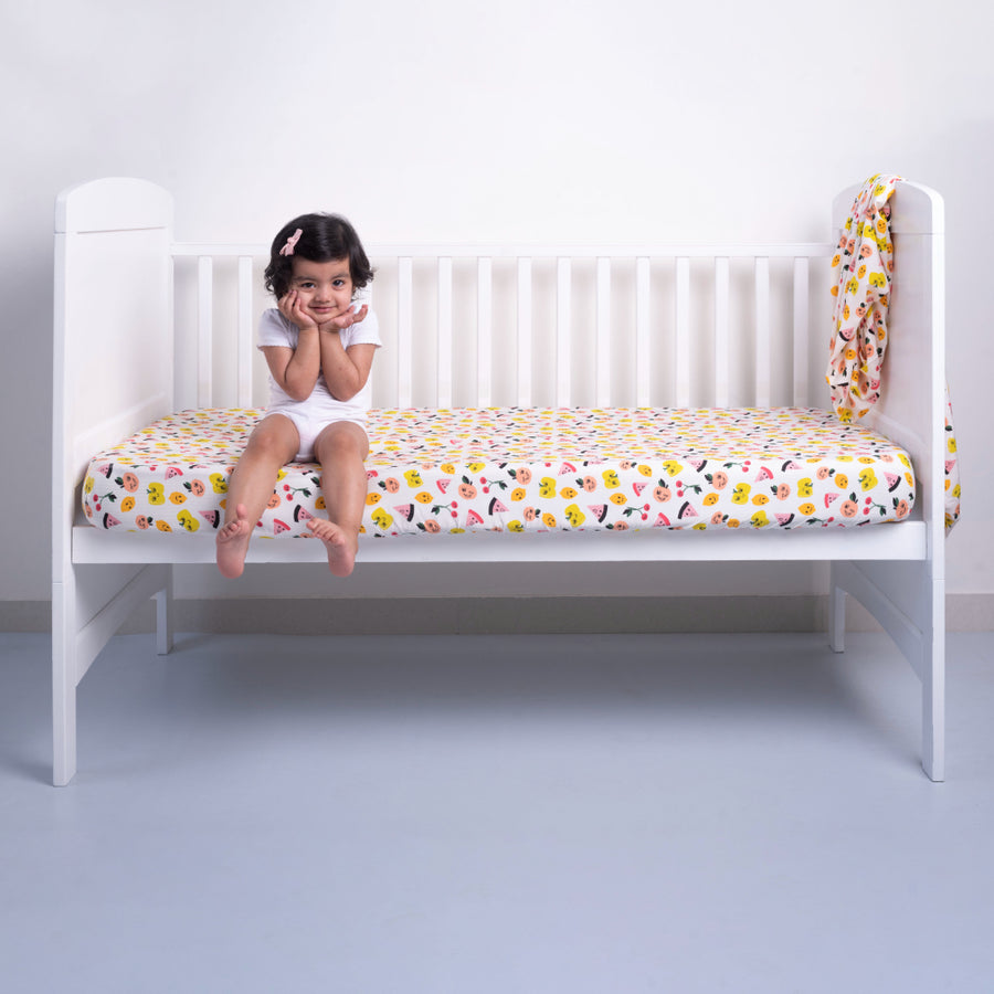 Fruits Print - Fitted Crib/Cot Sheet
