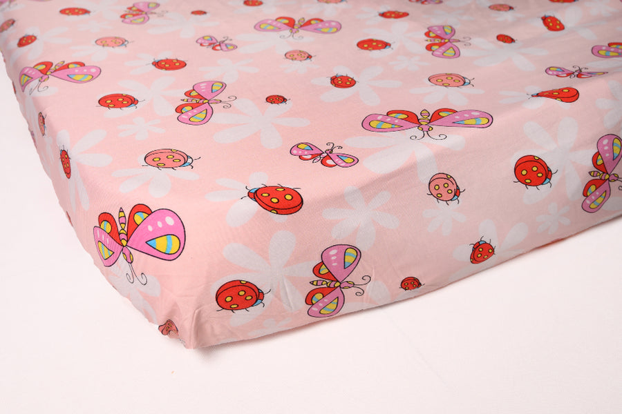 Pink Butterfly - Fitted Crib/ Cot Sheet