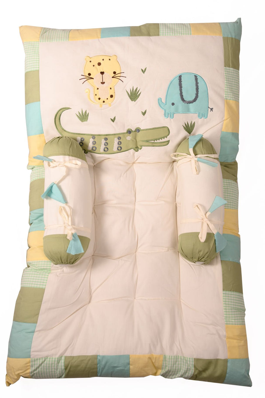 Green & Yellow Alligator - Newborn Mattress Set