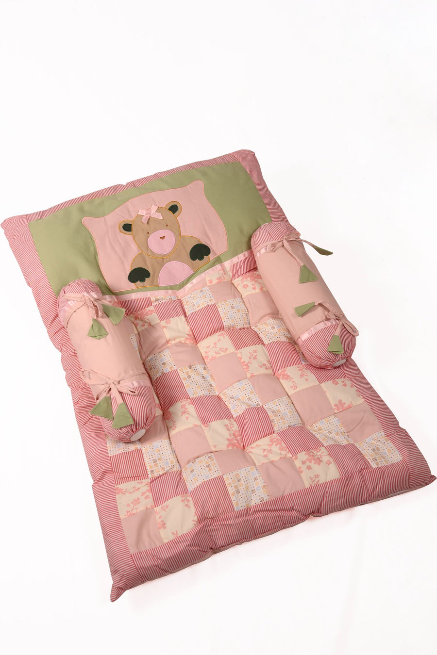 Pink Teddy Bear - Newborn Mattress Set