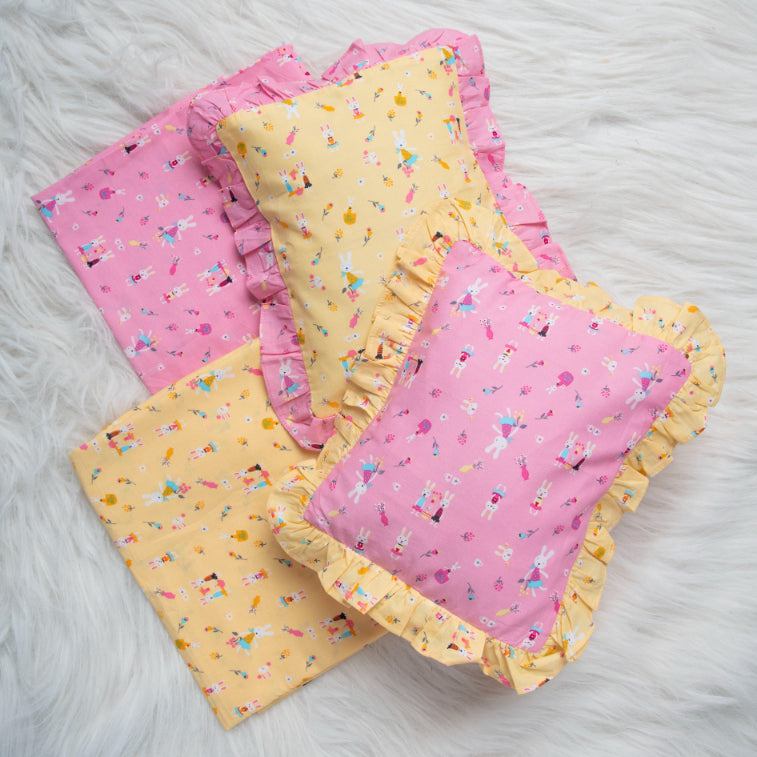 Dancing Rabbits -2 Cot sheets & Pillow Cover