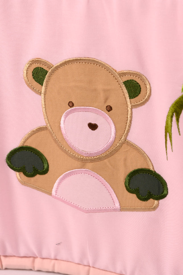 Pink Teddy Bear - Full Cot Bumper