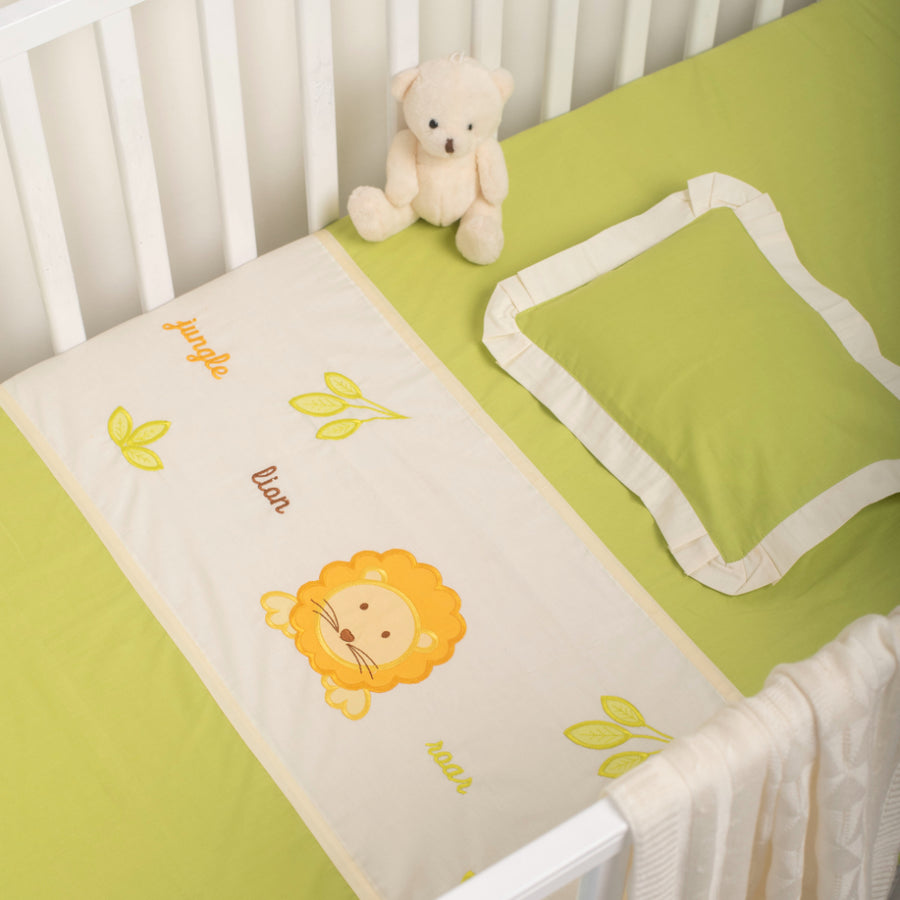 Jungle Friends- Cotton Baby Cot Sheet with Pillow Cover