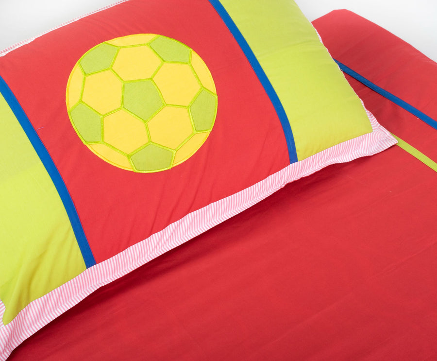 Red Sports - Kids Single Cotton Bed Sheet with Pillow Cover